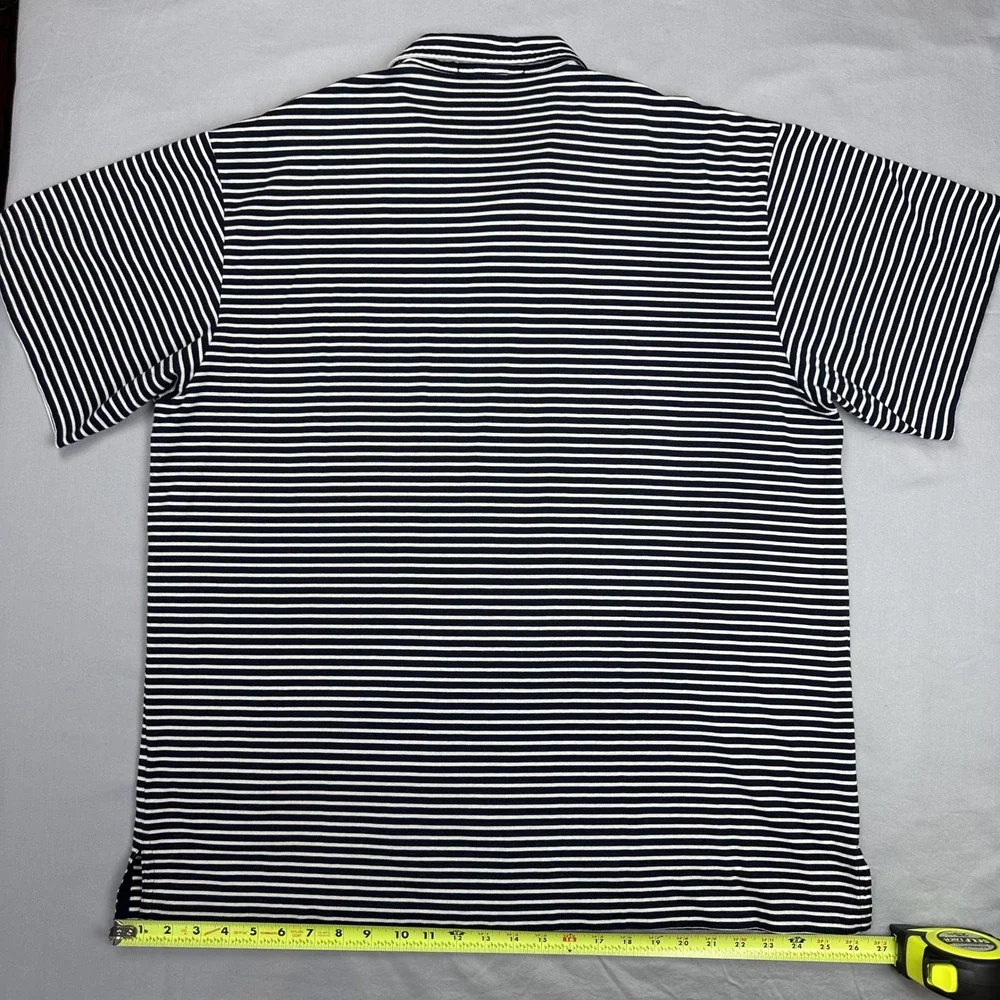 Polo Ralph Lauren Polo Shirt XL Navy White Stripe Cotton Pocket Classic Fit Pony